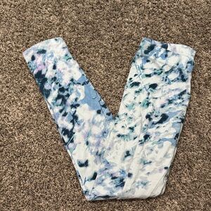 Old Navy Girls Blue White Floral Printed Leggings